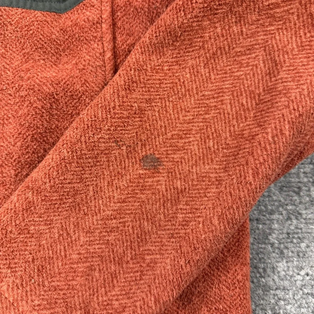 REI Fleece Jacket Boys M 10/12 Orange Herringbone Sherpa Lined Hooded Outdoor